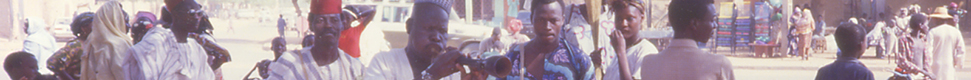 Group of musicians in the street of Niamey, Niger, playing traditional instruments