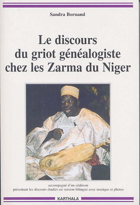 front  / voorkant "Le discoursdu griot gnalogiste chez les Zarma du Niger".